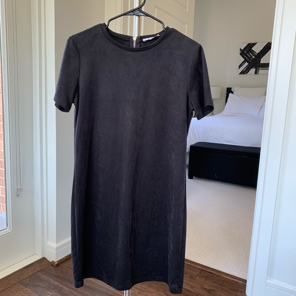 Black Faux Suede Dress - Size M